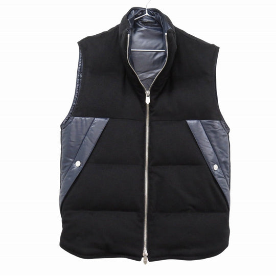 HERMES Down vest Cashmere, Nylon black Cashmere down vest mens 46 Used Authentic