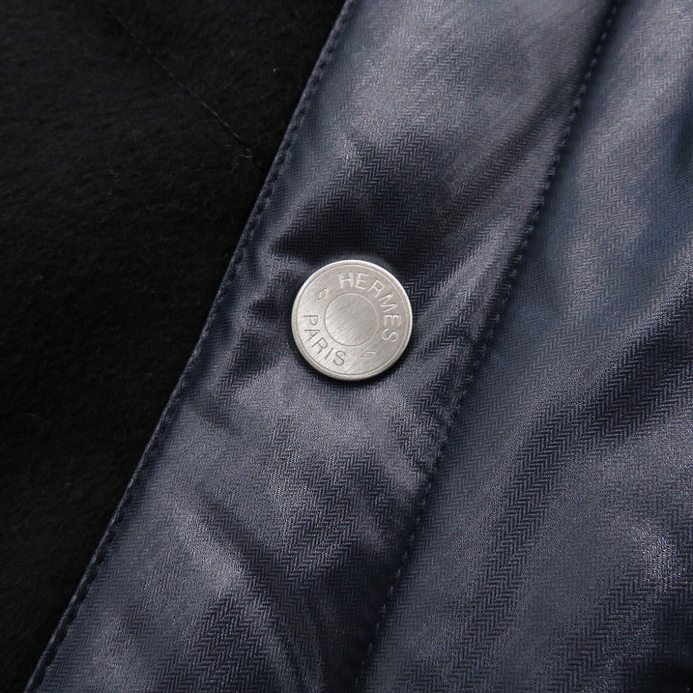 HERMES Down vest Cashmere, Nylon black Cashmere down vest mens 46 Used Authentic
