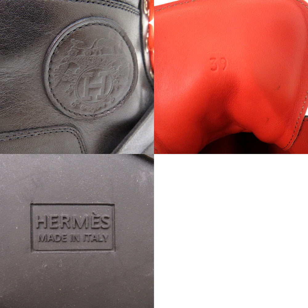 HERMES boots 132251ZH leather black HIKING Mountain boots size 39 mens 39 Used Authentic
