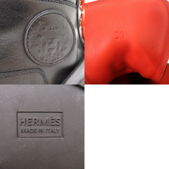 HERMES boots 132251ZH leather black HIKING Mountain boots size 39 mens 39 Used Authentic