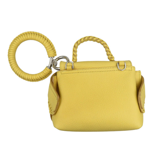 TOD�fS Shoulder Bag leather yellow Wave Women Used Authentic