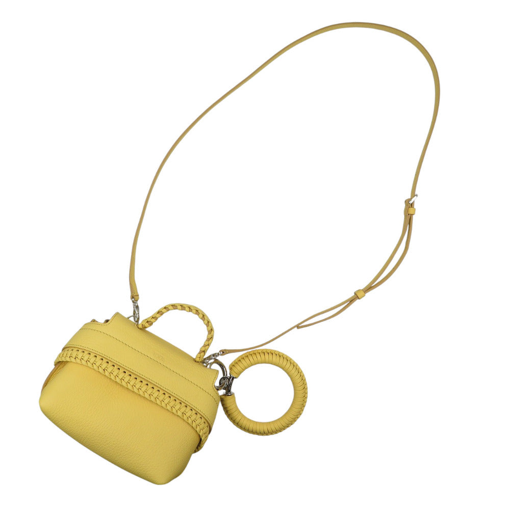 TOD�fS Shoulder Bag leather yellow Wave Women Used Authentic