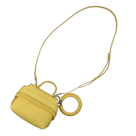 TOD�fS Shoulder Bag leather yellow Wave Women Used Authentic