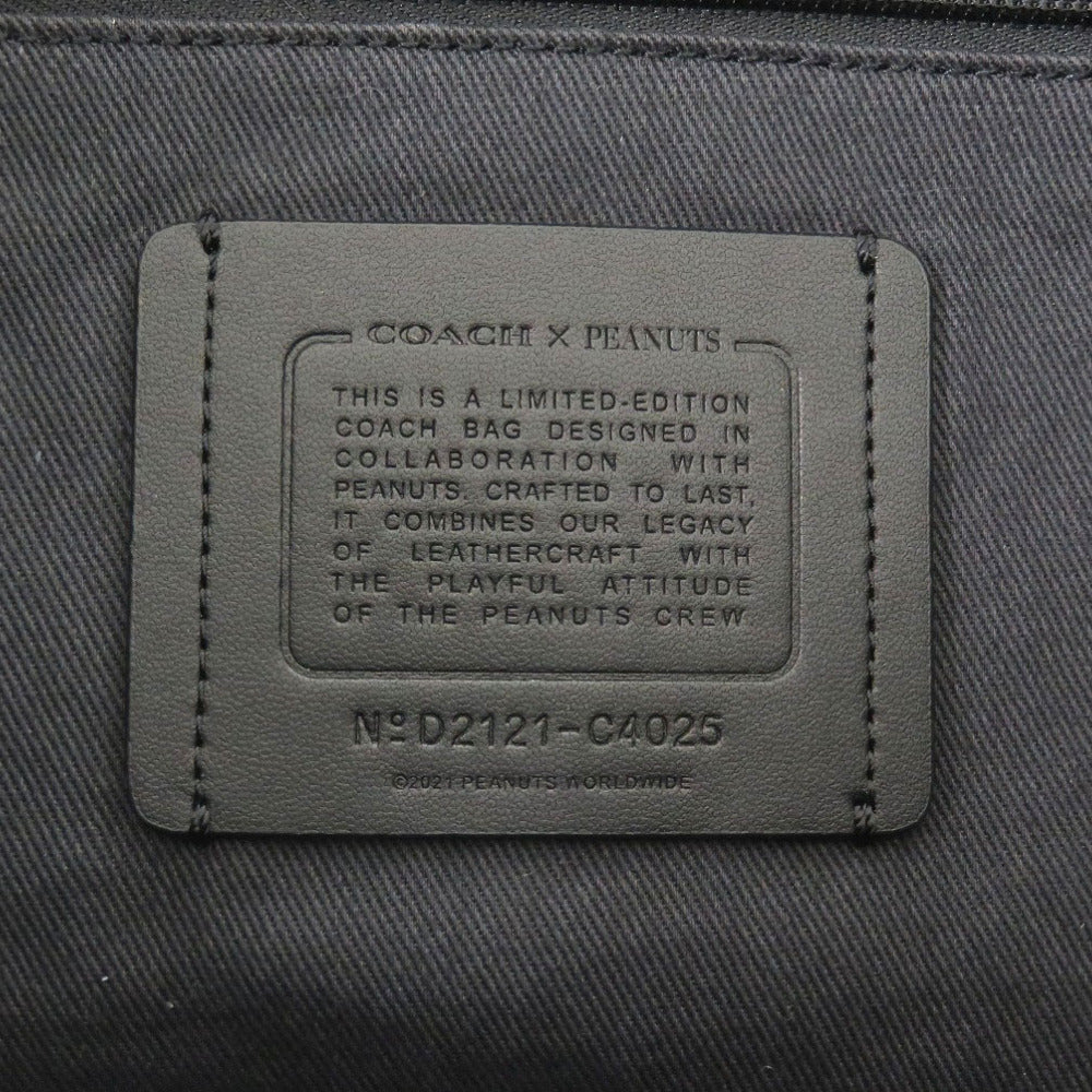 COACH Tote Bag C4025 canvas khaki snoopy woodstock unisex(Unisex) Used Authentic