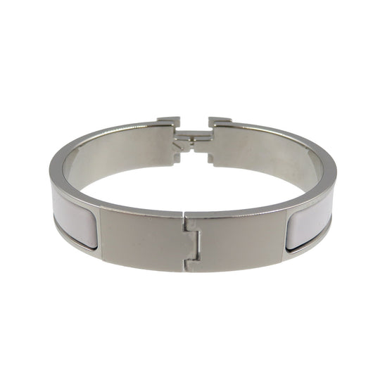 HERMES Bangle CE ,  Stainless Steel white Click crack PM enamel Women Used Authentic
