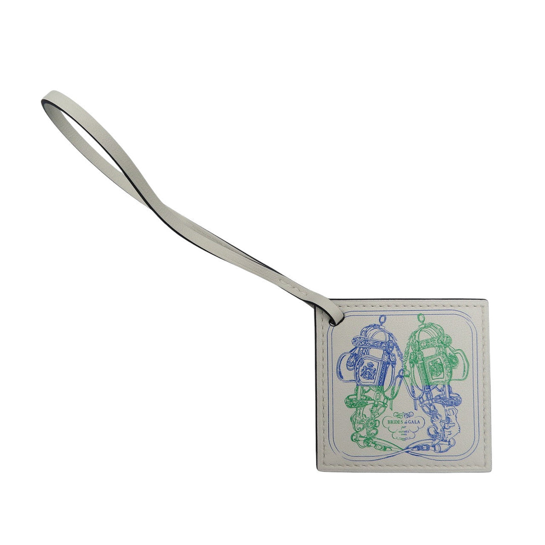 HERMES key ring Vaux Swift Blue royal Carenano BRIDES de GALA Women Used Authentic