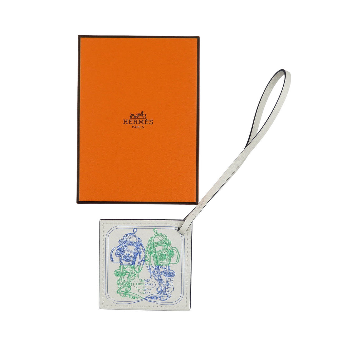 HERMES key ring Vaux Swift Blue royal Carenano BRIDES de GALA Women Used Authentic