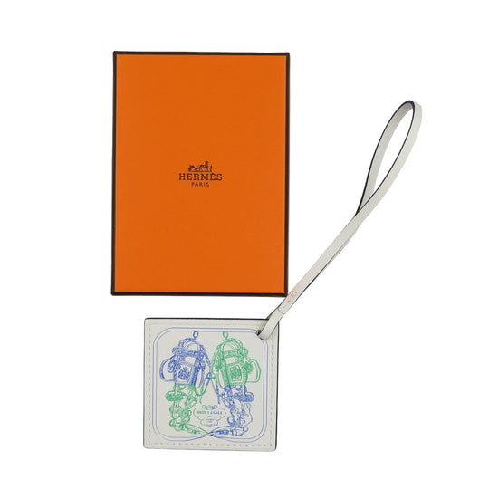 HERMES key ring Vaux Swift Blue royal Carenano BRIDES de GALA Women Used Authentic