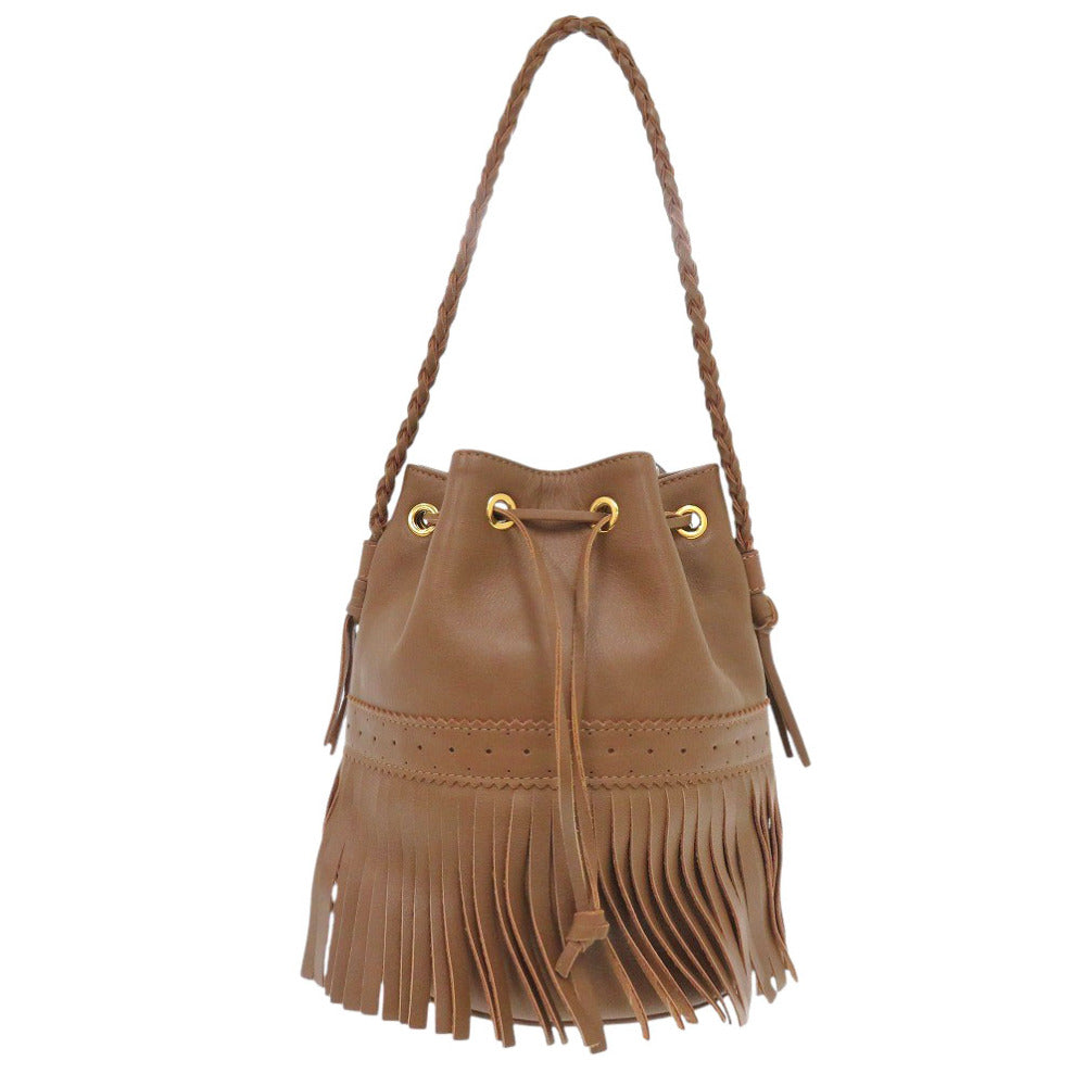 J&M Davidson Shoulder Bag leather Brown carnival Women Used Authentic