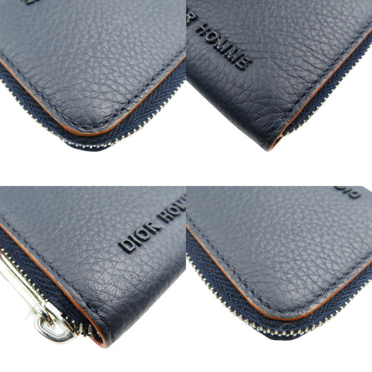 DIOR HOMME Coin case leather Navy mens(Unisex) Used Authentic