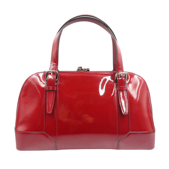BURBERRY Tote Bag Patent leather Bordeaux Women Used Authentic