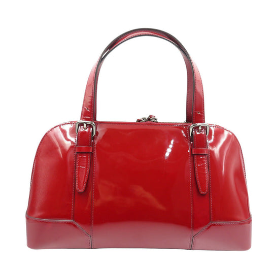BURBERRY Tote Bag Patent leather Bordeaux Women Used Authentic