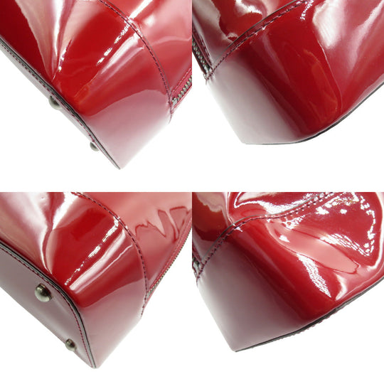 BURBERRY Tote Bag Patent leather Bordeaux Women Used Authentic