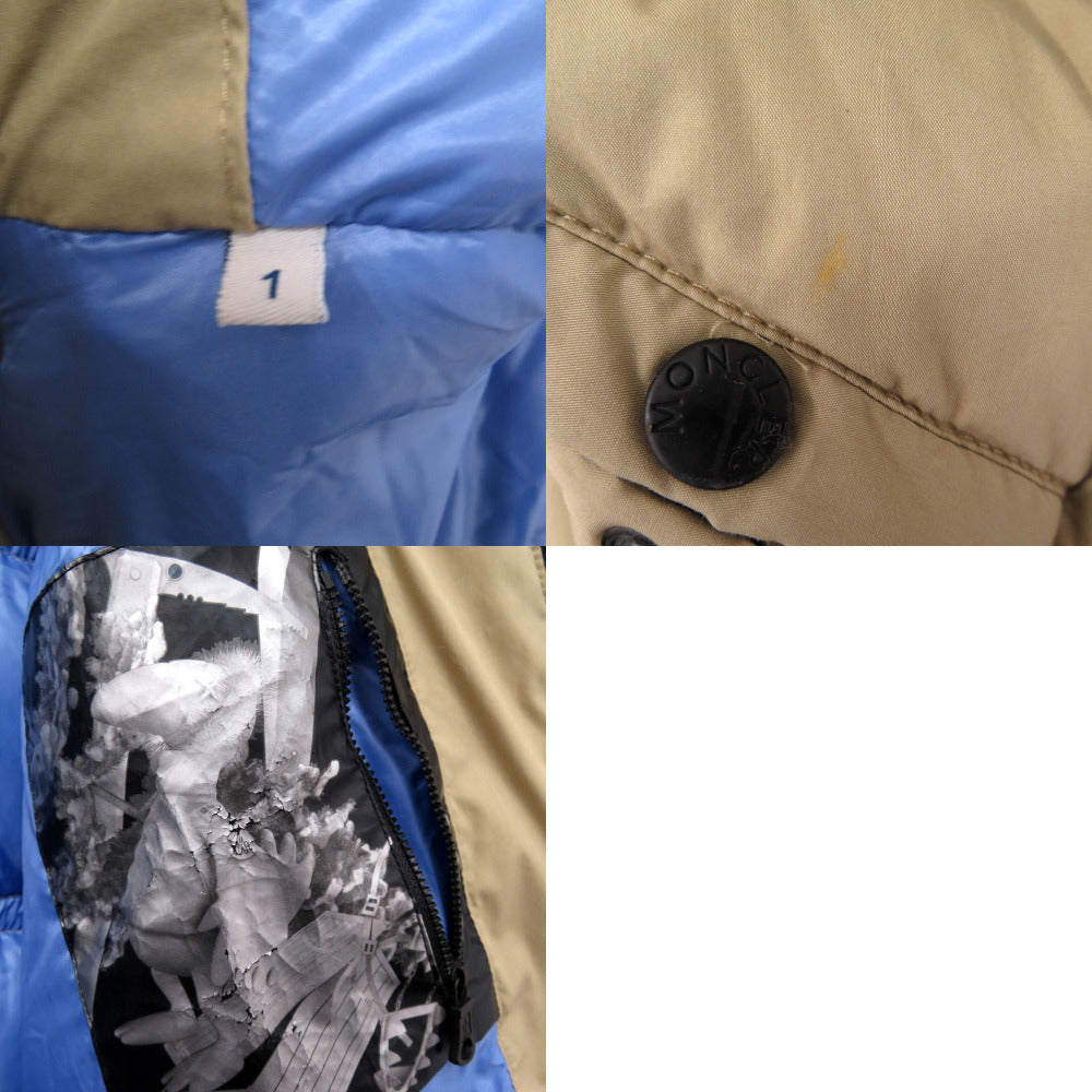 MONCLER Down jacket 2209R4130505 54710 down beige GRASMOOR zip-up hooded down jacket size 1 mens 1 Used Authentic