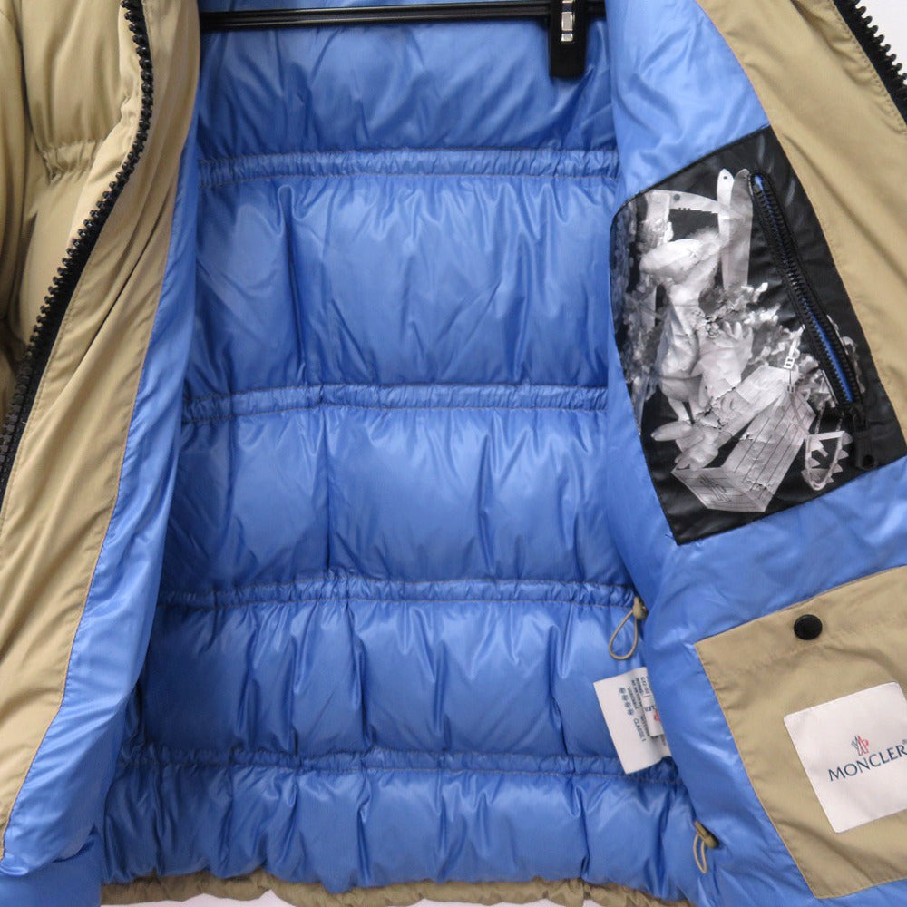 MONCLER Down jacket 2209R4130505 54710 down beige GRASMOOR zip-up hooded down jacket size 1 mens 1 Used Authentic