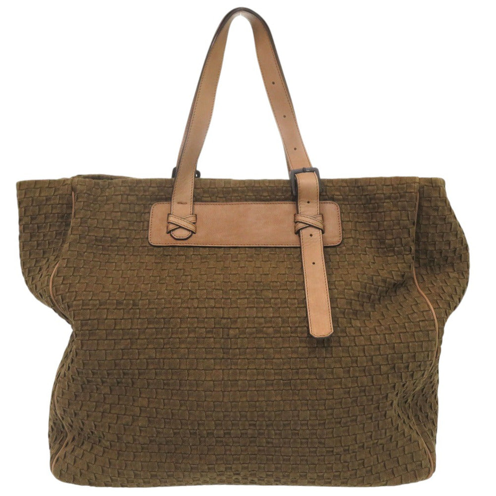 FALORNI Tote Bag canvas Brown Canvas INTRECCIATO Tote Bag mens Used Authentic