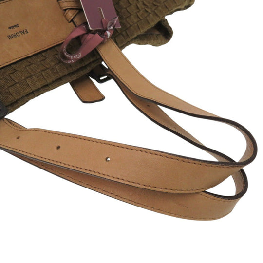 FALORNI Tote Bag canvas Brown Canvas INTRECCIATO Tote Bag mens Used Authentic