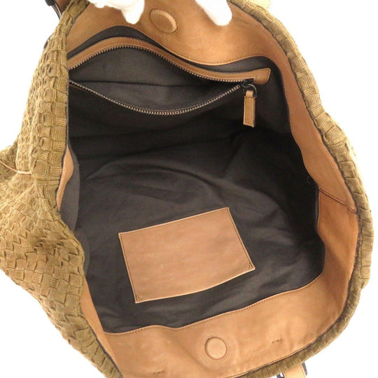 FALORNI Tote Bag canvas Brown Canvas INTRECCIATO Tote Bag mens Used Authentic