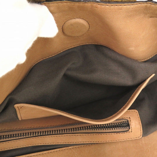 FALORNI Tote Bag canvas Brown Canvas INTRECCIATO Tote Bag mens Used Authentic