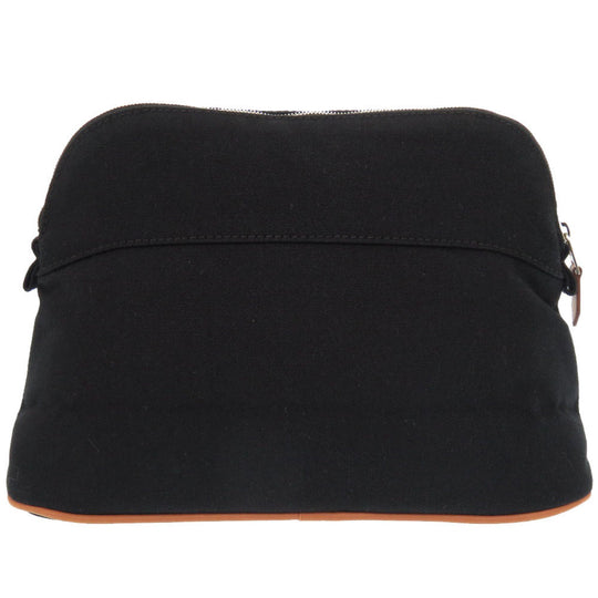 HERMES Pouch cotton black Bored pouch 25 MM Women Used Authentic