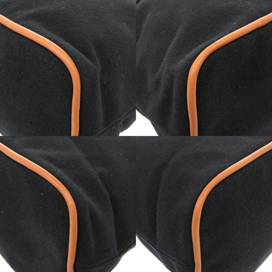 HERMES Pouch cotton black Bored pouch 25 MM Women Used Authentic