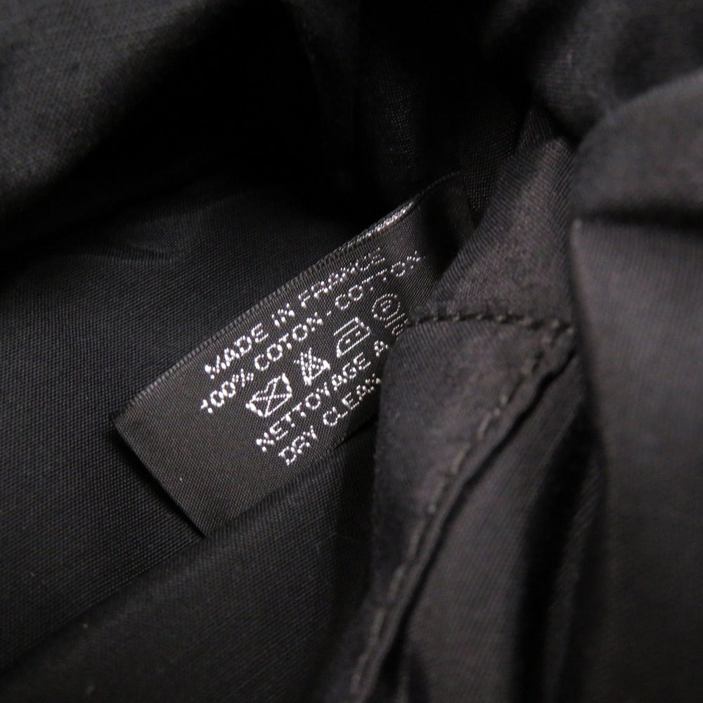 HERMES Pouch cotton black Bored pouch 25 MM Women Used Authentic