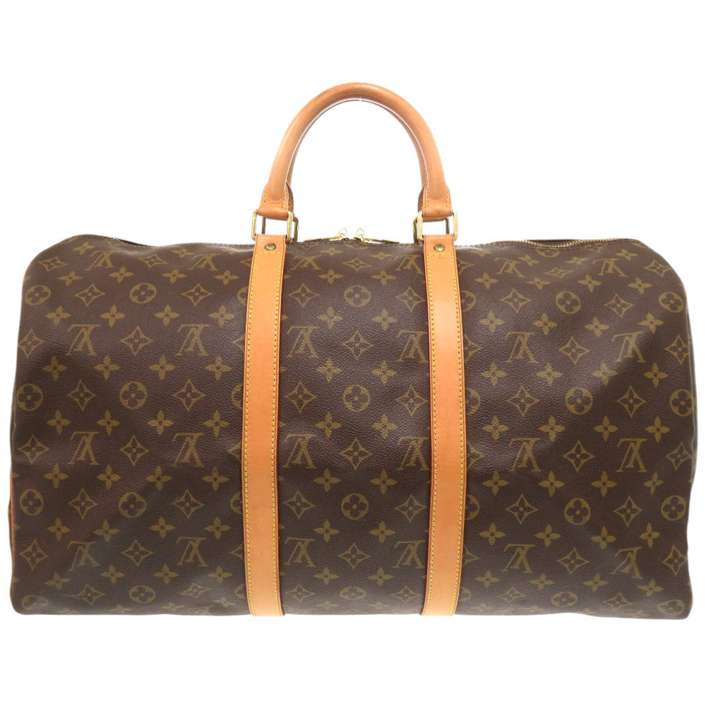 LOUIS VUITTON Boston Duffel bag M41426 Monogram canvas Brown Monogram Keepall 50 mens Used Authentic