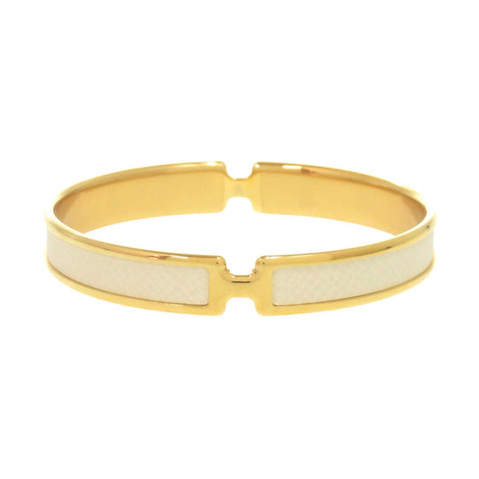HERMES Bangle Epsom white Olympe Women T3 Used Authentic