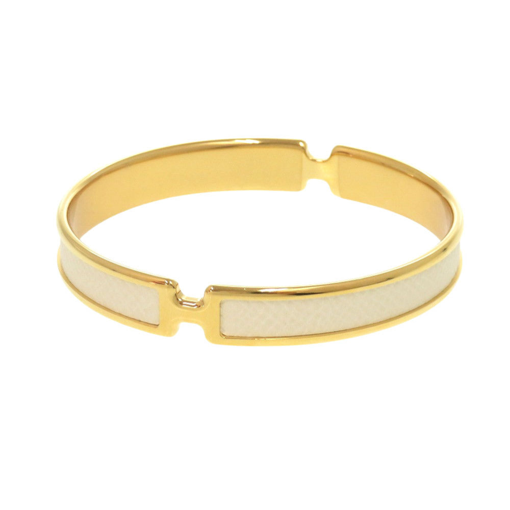 HERMES Bangle Epsom white Olympe Women T3 Used Authentic