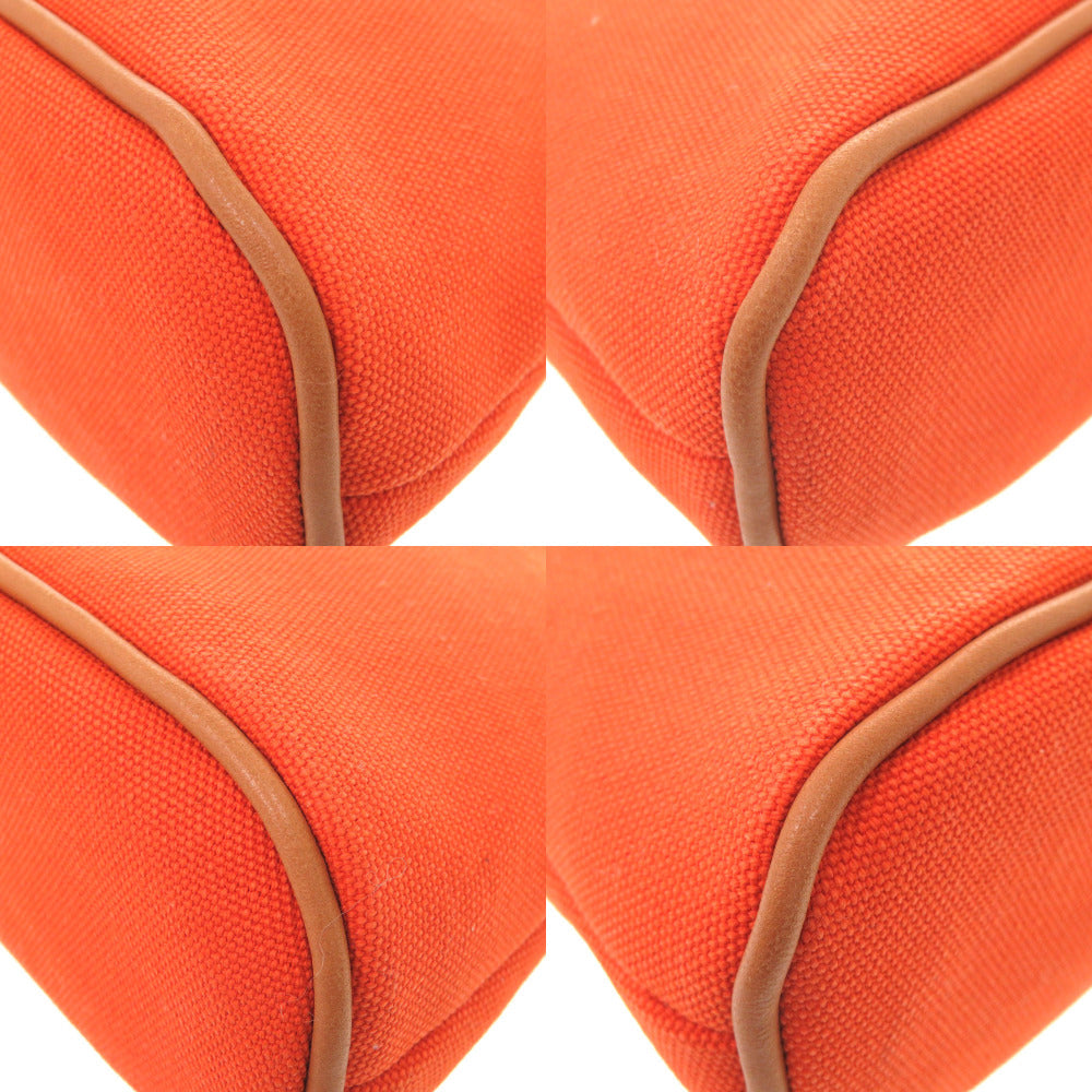 HERMES Pouch canvas Orange Bolide Pouch 20 PM Women Used Authentic