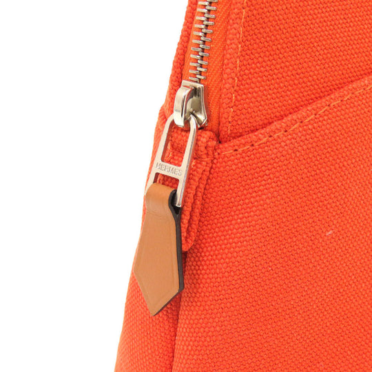 HERMES Pouch canvas Orange Bolide Pouch 20 PM Women Used Authentic