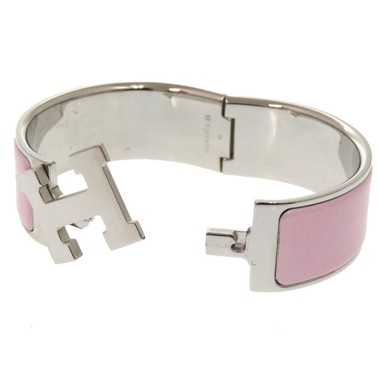 HERMES Bangle Palladium Plate pink clicclac GM