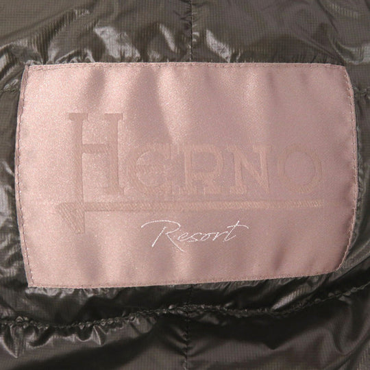 Herno Down jacket PI034UR-12194 down khaki Packable Superlight Down Hooded Blouson mens 48 Used Authentic