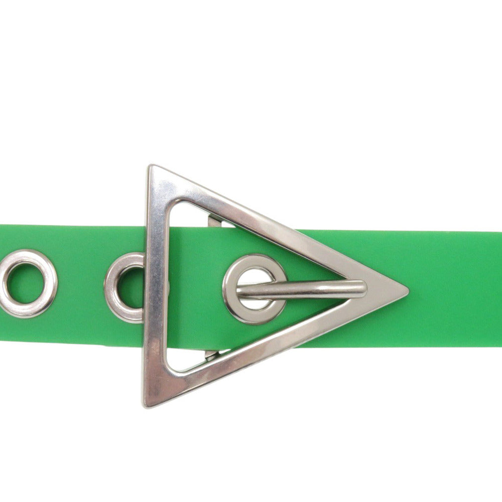 BOTTEGAVENETA belt 691010 V1RT0 3724 rubber PARAKEET Green Triangle Buckle unisex(Unisex) 110CM 44IN Used Authentic