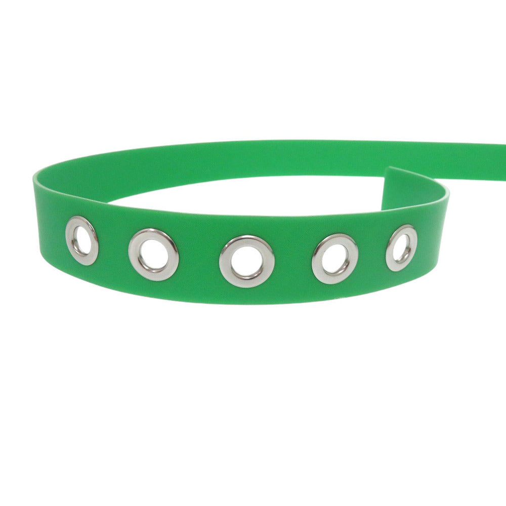 BOTTEGAVENETA belt 691010 V1RT0 3724 rubber PARAKEET Green Triangle Buckle unisex(Unisex) 110CM 44IN Used Authentic