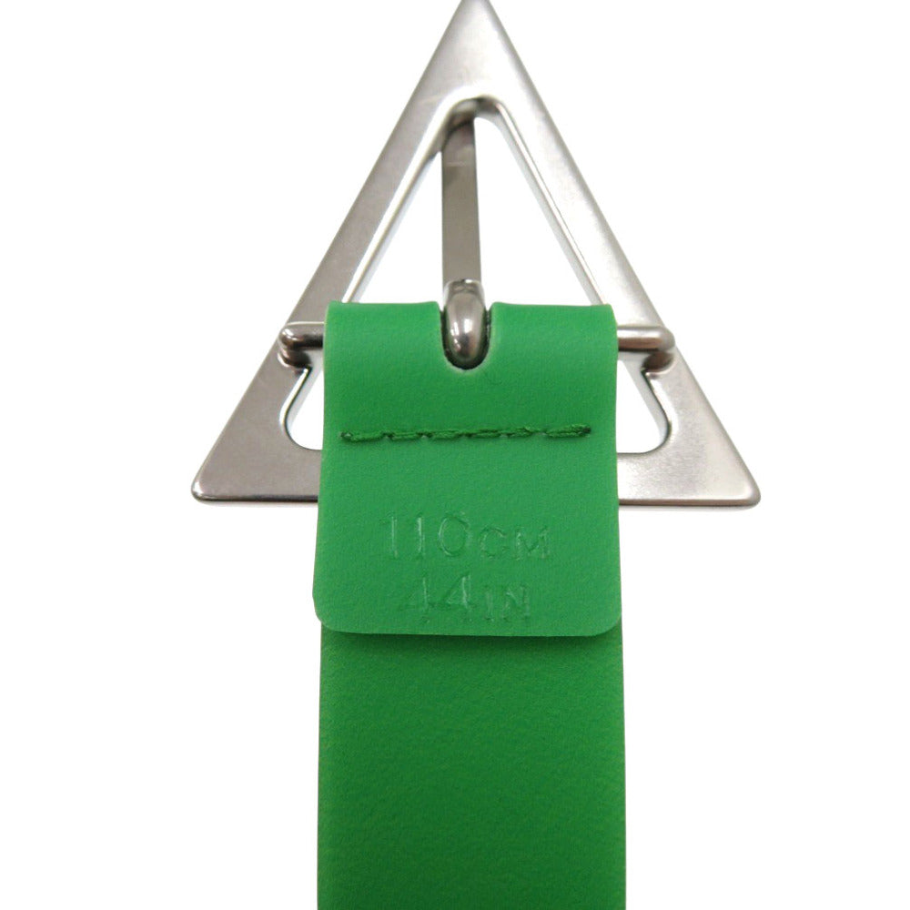BOTTEGAVENETA belt 691010 V1RT0 3724 rubber PARAKEET Green Triangle Buckle unisex(Unisex) 110CM 44IN Used Authentic