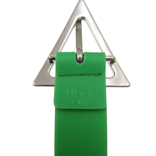 BOTTEGAVENETA belt 691010 V1RT0 3724 rubber PARAKEET Green Triangle Buckle unisex(Unisex) 110CM 44IN Used Authentic