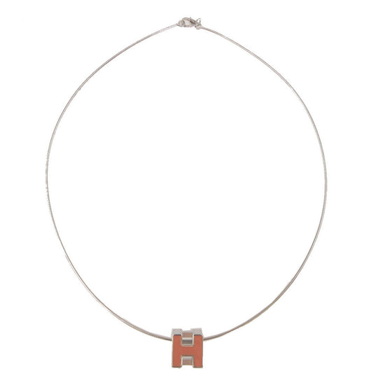 HERMES Necklace metal Orange H cube Cardue Ash Women(Unisex) Used Authentic