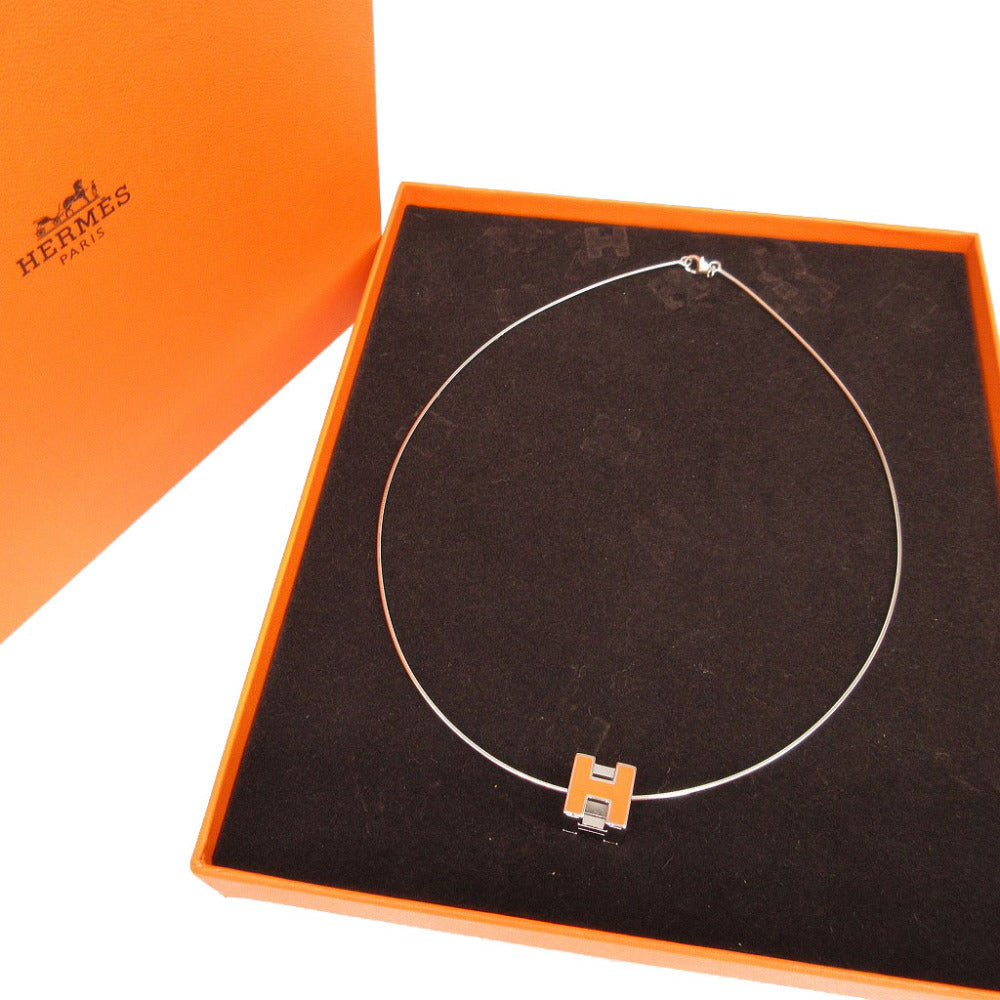 HERMES Necklace metal Orange H cube Cardue Ash Women(Unisex) Used Authentic