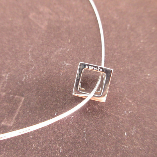 HERMES Necklace metal Orange H cube Cardue Ash Women(Unisex) Used Authentic