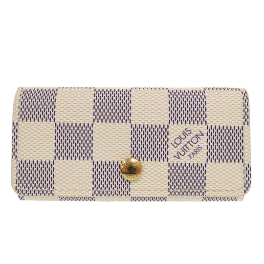 LOUIS VUITTON Key case Key holder  N60020 Damier Azur Canvas gray Multicles4 Women(Unisex) Used Authentic