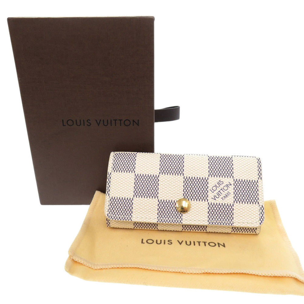 LOUIS VUITTON Key case Key holder  N60020 Damier Azur Canvas gray Multicles4 Women(Unisex) Used Authentic