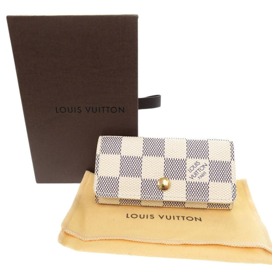 LOUIS VUITTON Key case Key holder  N60020 Damier Azur Canvas gray Multicles4 Women(Unisex) Used Authentic
