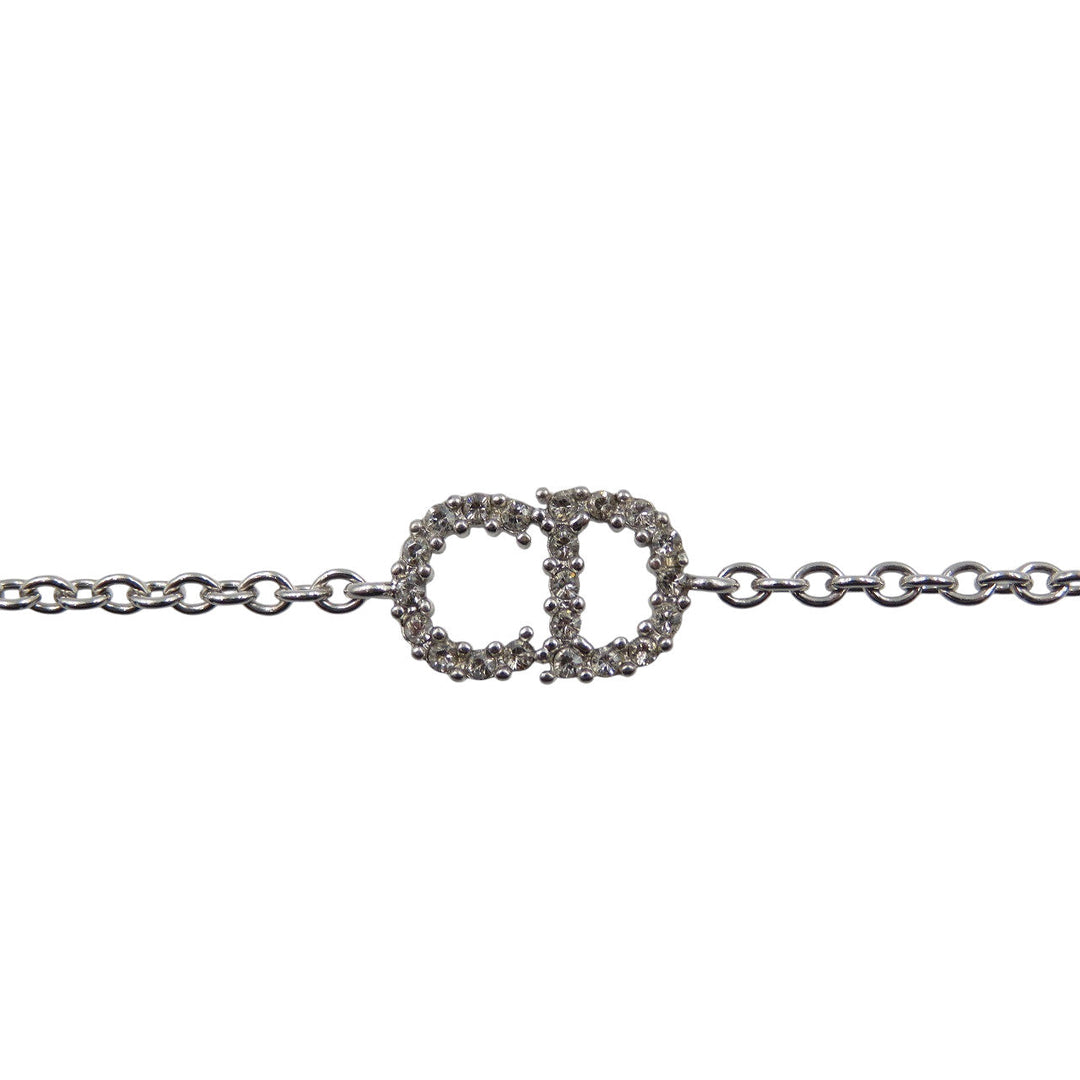 Christian Dior bracelet Metal, Rhinestone Silver Clair D Lune Women Used Authentic