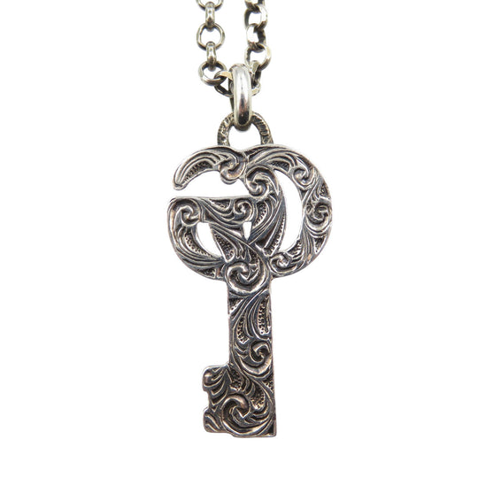 GUCCI Necklace Silver925 Silver Arabesque Double G Key unisex(Unisex) Used Authentic