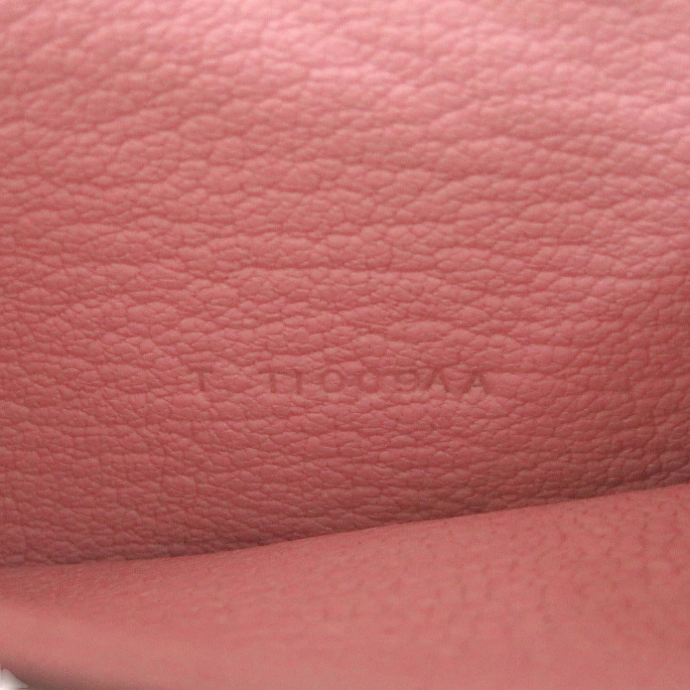 HERMES Long Wallet Purse Shave Rose cherry Beansufla Women Used Authentic