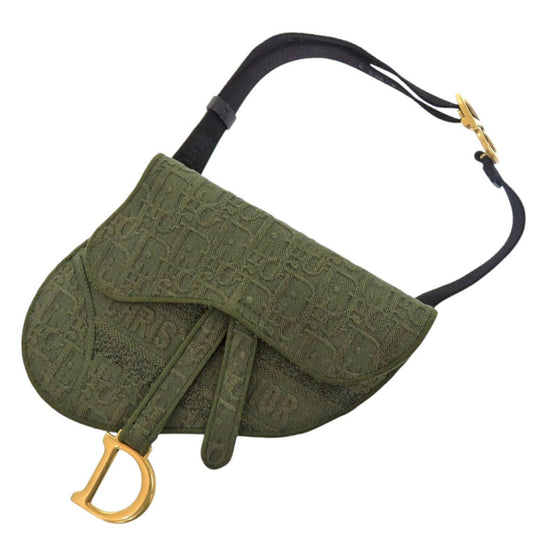 Christian Dior Waist bag canvas khaki Saddle bag Women Used Authentic
