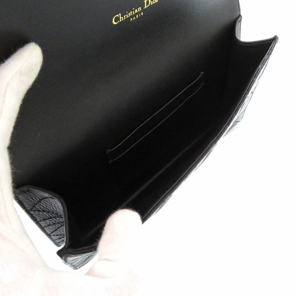 Christian Dior Waist bag Calfskin black Chain wallet Canage Caro pouch Women Used Authentic