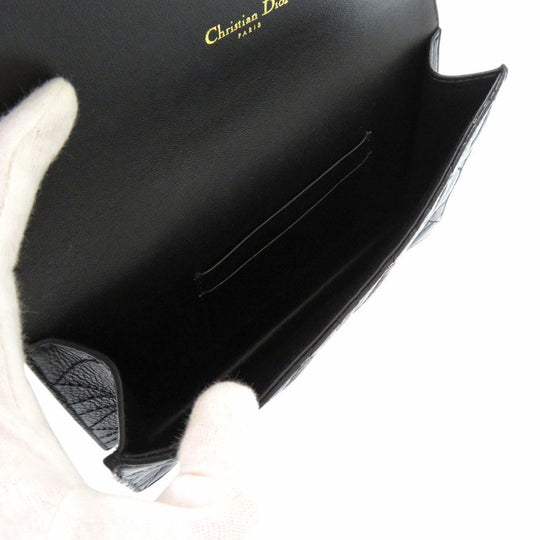 Christian Dior Waist bag Calfskin black Chain wallet Canage Caro pouch Women Used Authentic