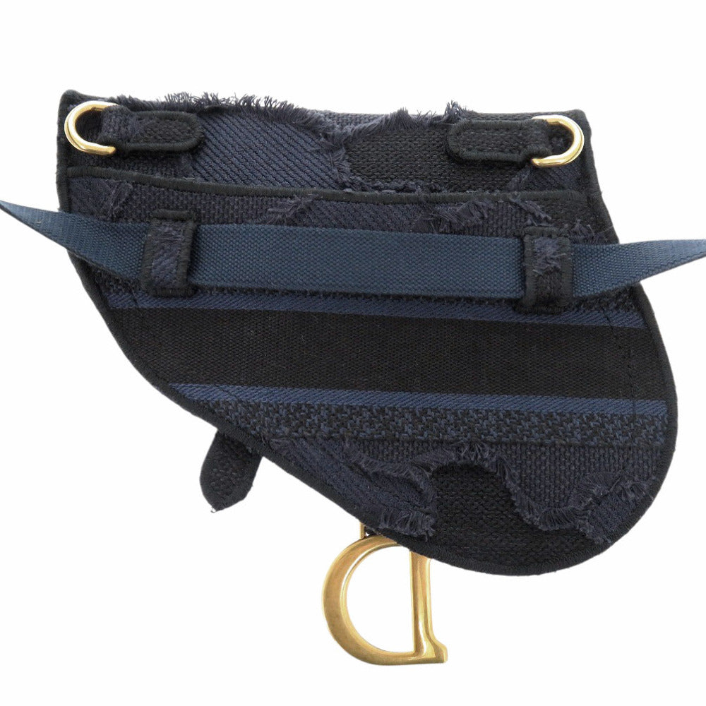 Christian Dior Waist bag canvas Navy Saddle bag Women Used Authentic